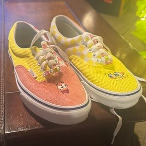 Vans Yellow and Pink Cartoon Sneakers